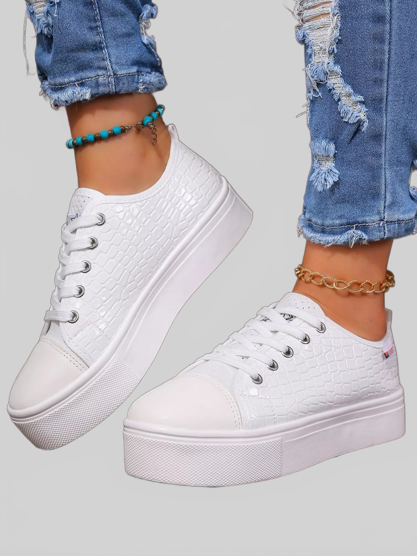 Women Round Toe Platform Sneakers NicholesGifts