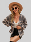 Women Open Front Plaid Long Sleeve Cardigan nicholesgifts