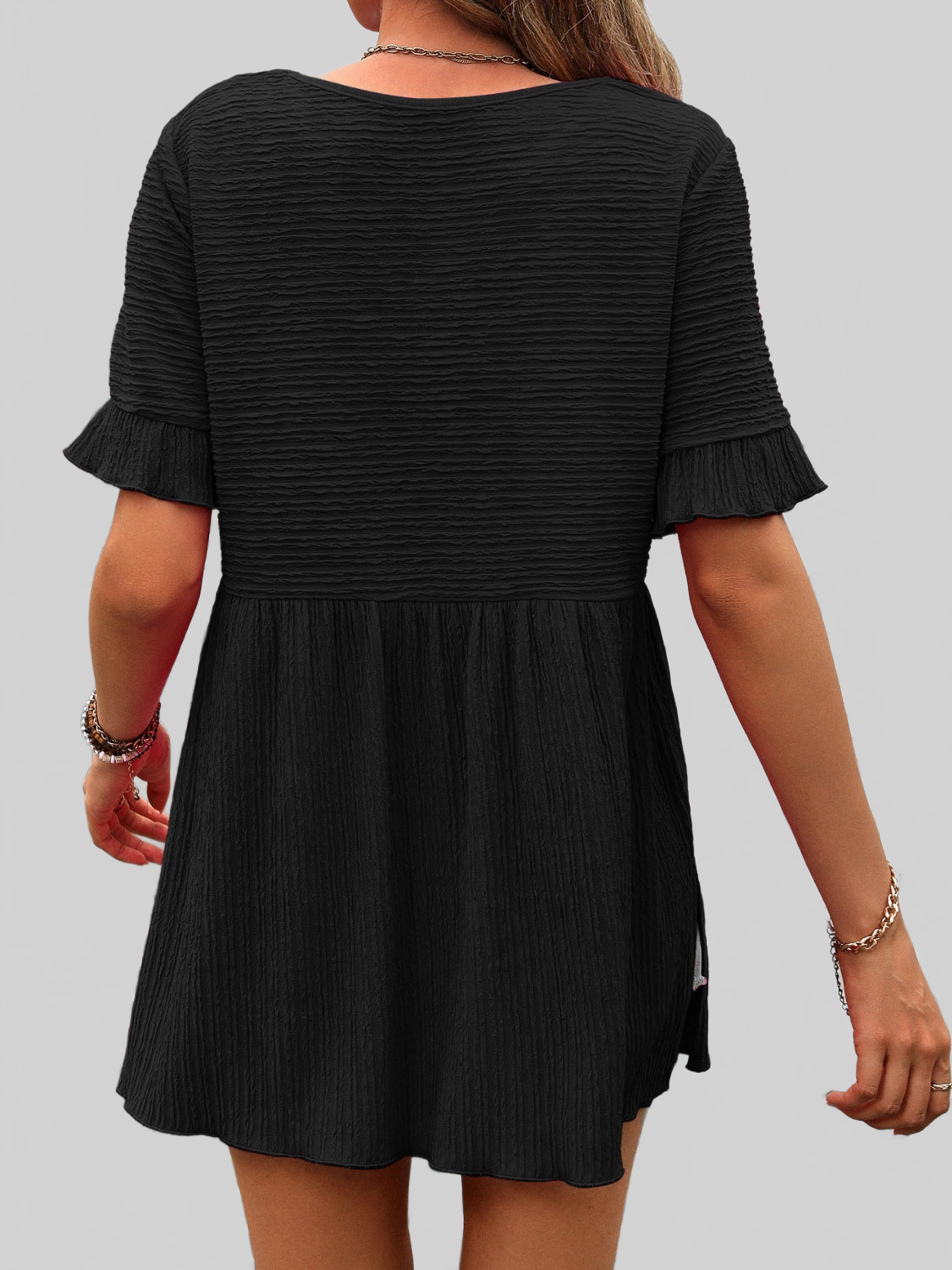 Women Round Neck Short Sleeve Blouse nicholesgifts
