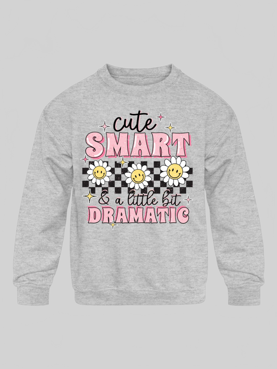Girls Cute Smart Dramatic Long Sleeve Crewneck Sweatshirt nicholesgifts