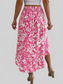 High-Low Printed High Waist Skirt nicholesgifts