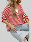 Women Angel Wings Striped Button Up Long Sleeve Cardigan nicholesgifts