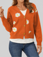 Women Flower Button Front Dropped Shoulder Cardigan NicholesGifts