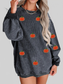 Pumpkin Round Neck Long Sleeve Sweatshirt nicholesgifts