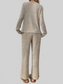 Ribbed Long Sleeve Top and Pants Lounge Set nicholesgifts