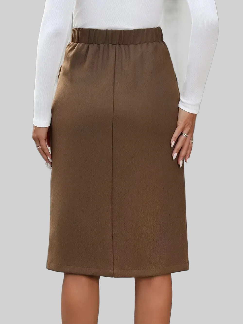 Elastic Waist Skirt with Pockets nicholesgifts