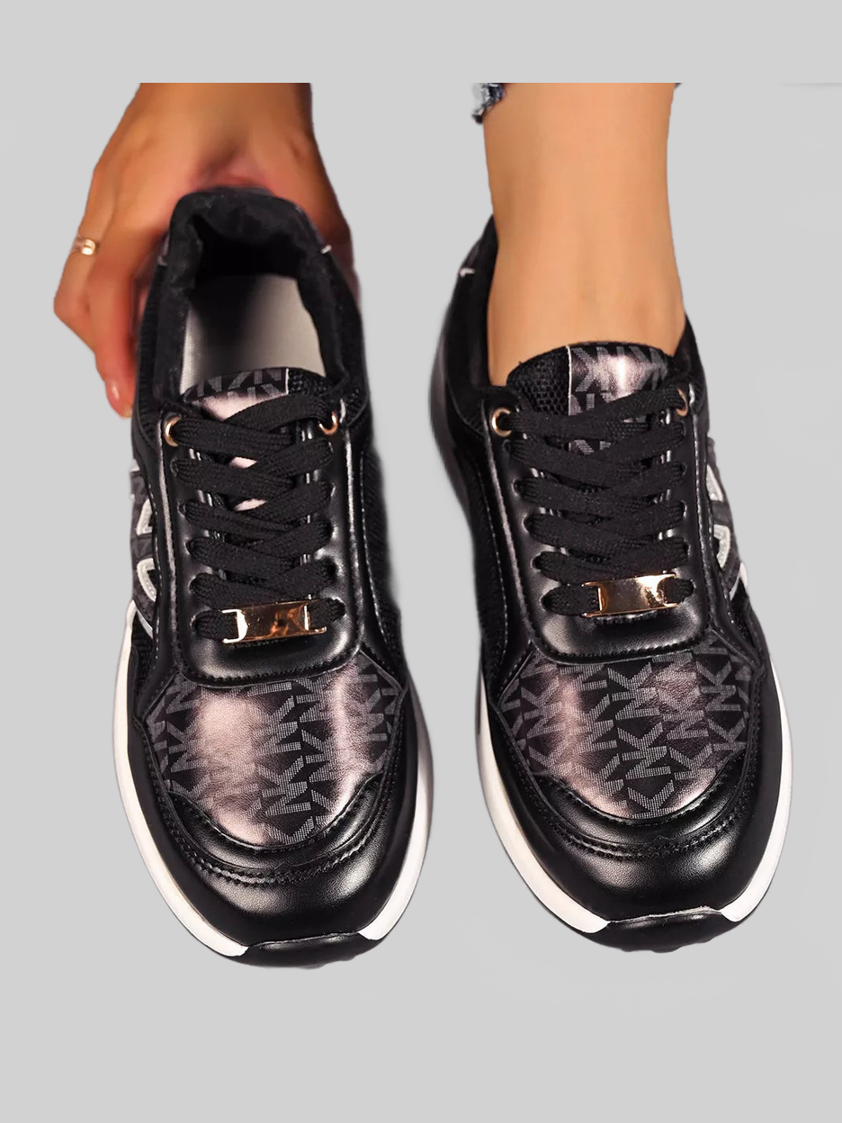 Women Lace Up Round Toe Sneakers nicholesgifts