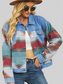 Geometric Button Up Dropped Shoulder Denim Jacket nicholesgifts