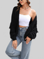 Angel Wings Fringe Trim Open Front Cardigan nicholesgifts