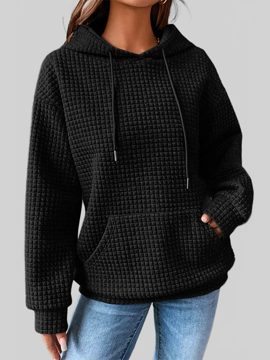 Women Dropped Shoulder Pocketed Hoodie nicholesgifts