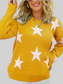 Star Pattern Round Neck Pullover Sweater nicholesgifts