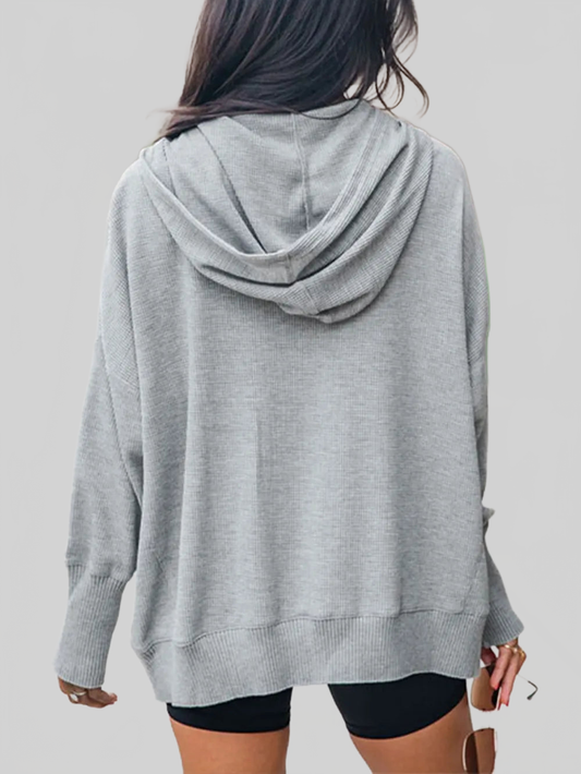 Perfee Half Snap Long Sleeve Hoodie nicholesgifts