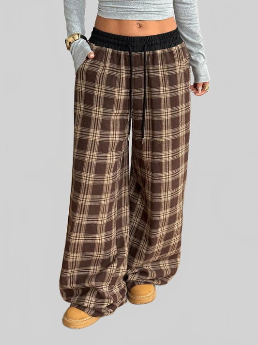 Plaid Wide Leg Pants NicholesGifts