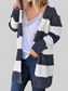 Striped Open Front Hooded Cardigan nicholesgifts