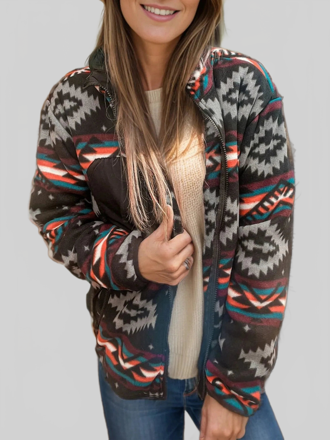 Zip Up Long Sleeve Jacket NicholesGifts