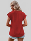 Decorative Button V-Neck Short Sleeve Blouse nicholesgifts