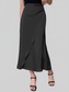 Asymmetric Wrap Midi Skirt with Fluted Hem nicholesgifts