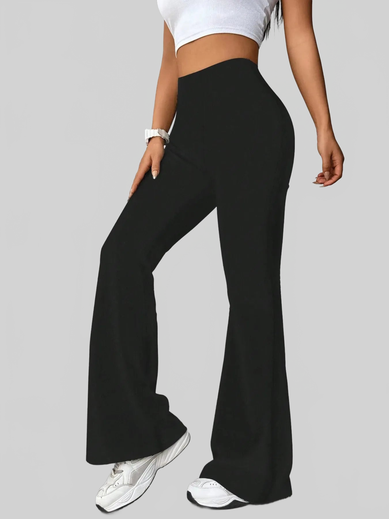 Women High Waisted Flare Pants nicholesgifts