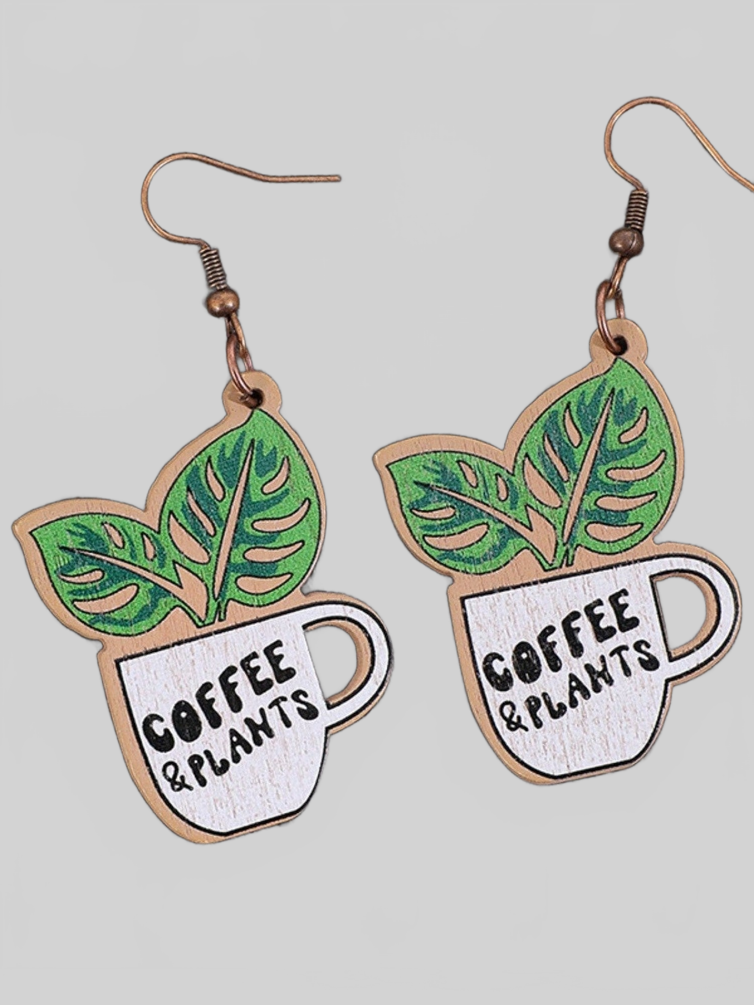 Women Wooden Alloy Dangle St. Patrick's Day Earrings nicholesgifts