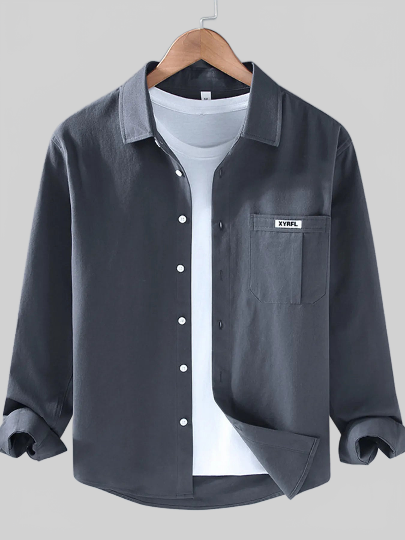 Men's Plus Size Button Up Long Sleeve Shirt nicholesgifts