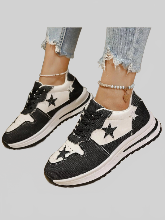 Star Lace Up Sneakers Trendsi