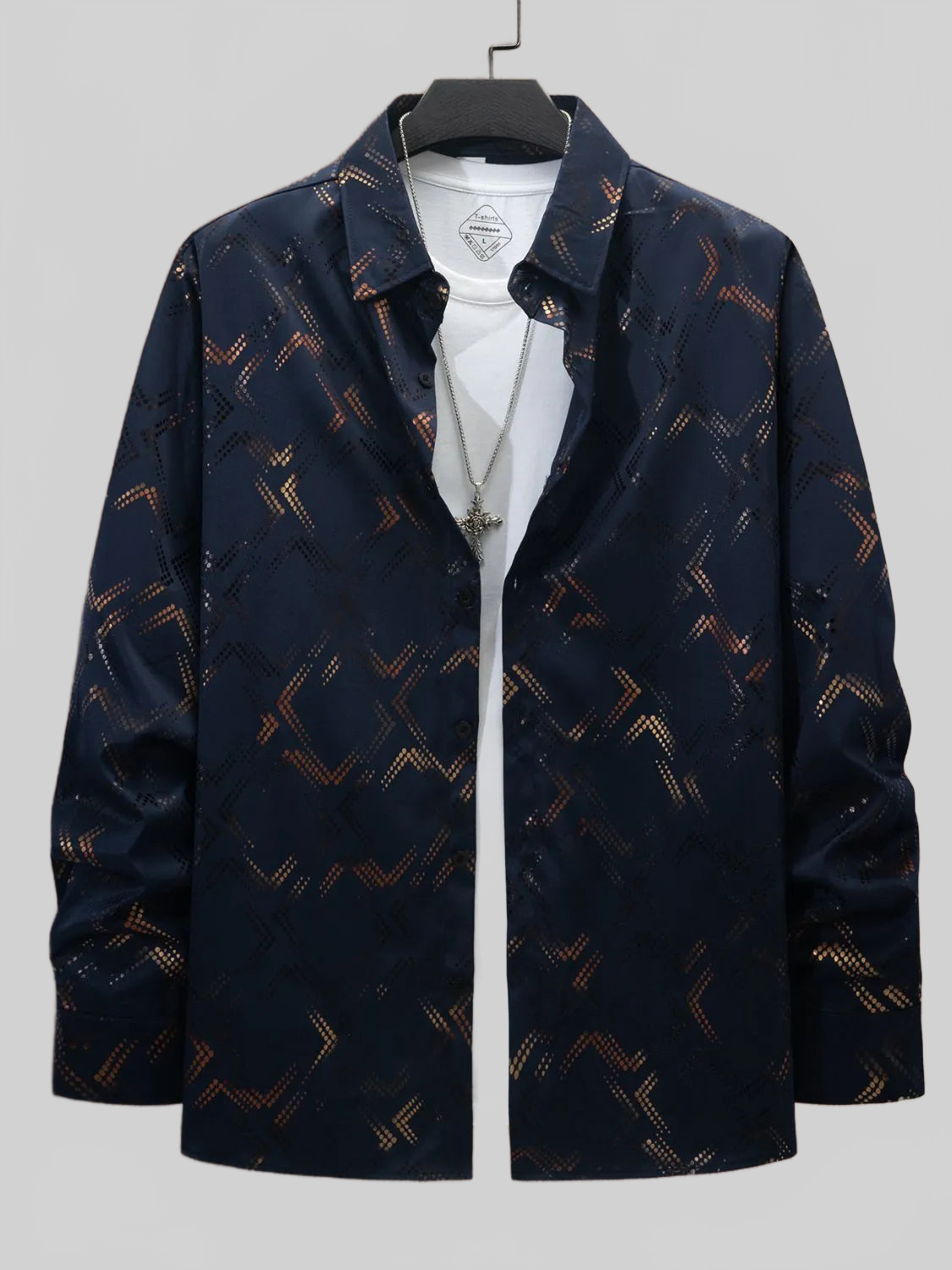 Men's Full Size Button Up Long Sleeve Shirt Plus Size nicholesgifts