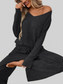 Ribbed Long Sleeve Top and Pants Lounge Set nicholesgifts