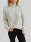 Women Heart Heathered Turtleneck Drop Shoulder Pullover Sweater nicholesgifts