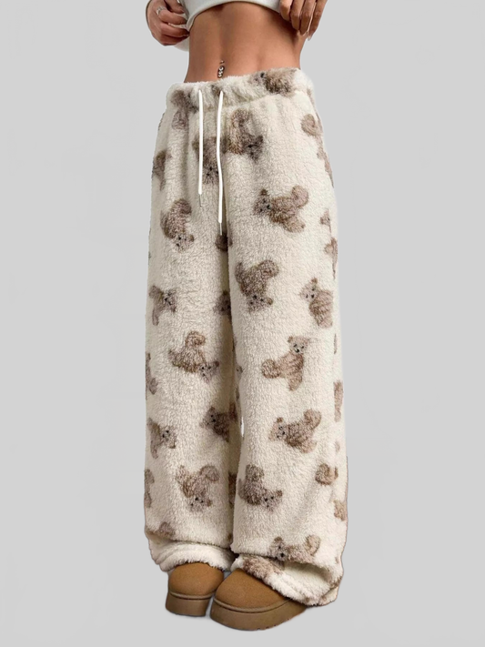 Teddy Bear Print Fluffy Pants NicholesGifts