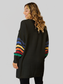 Women Angel Wings Striped Open Front Dropped Shoulder Cardigan nicholesgifts