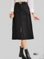 Women Front Slit Shift High Waist Midi Skirt nicholesgifts