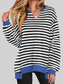 Women Notched Long Sleeve Oversized Sweatshirt nicholesgifts