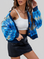 Women Geometric Button Up Dropped Shoulder Cardigan nicholesgifts