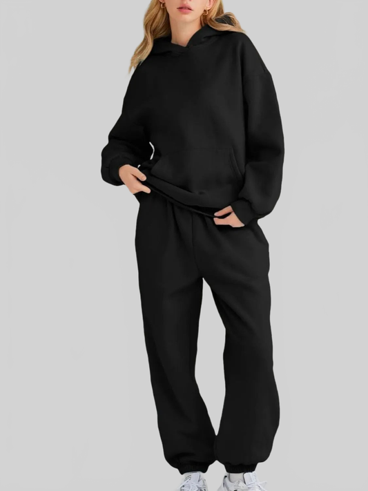Full Size Kangaroo Pocket Hoodie and Joggers Set Plus Size NicholesGifts