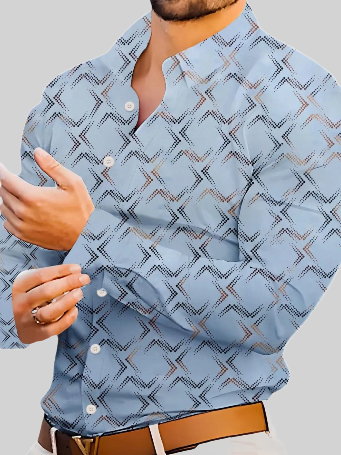 Men's Full Size Button Up Long Sleeve Shirt Plus Size nicholesgifts