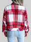 Plaid Collared Neck Long Sleeve Jacket nicholesgifts