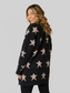 Women Angel Wings Star Pattern Open Front Cardigan with Pockets nicholesgifts