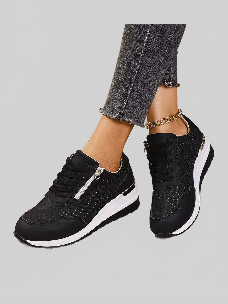 Lace Up Wedge Sneakers nicholesgifts