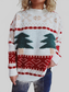 Women Christmas Tree Mock Neck Long Sleeve Sweater nicholesgifts