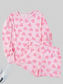 Heart Print Long Sleeve Top and Shorts Lounge Set nicholesgifts