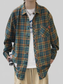 Men's Plus Size Plaid Long Sleeve Shirt nicholesgifts