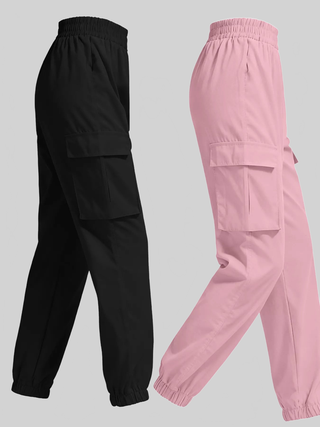 2 Piece Elastic Waist Cargo Pants NicholesGifts