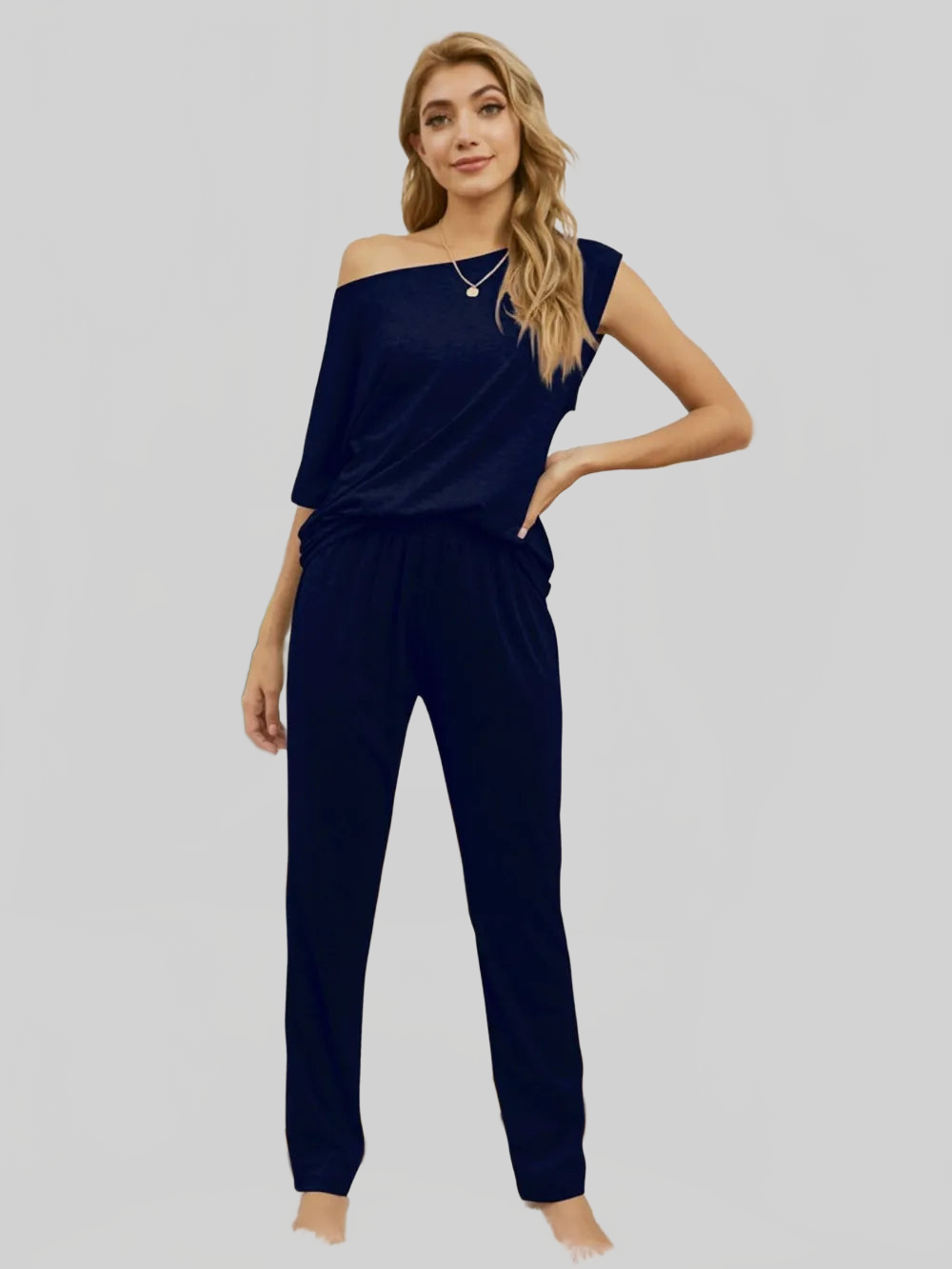Boat Neck Top and Pants Lounge Set nicholesgifts