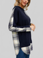 Plaid Drawstring Long Sleeve Slit Hoodie NicholesGifts