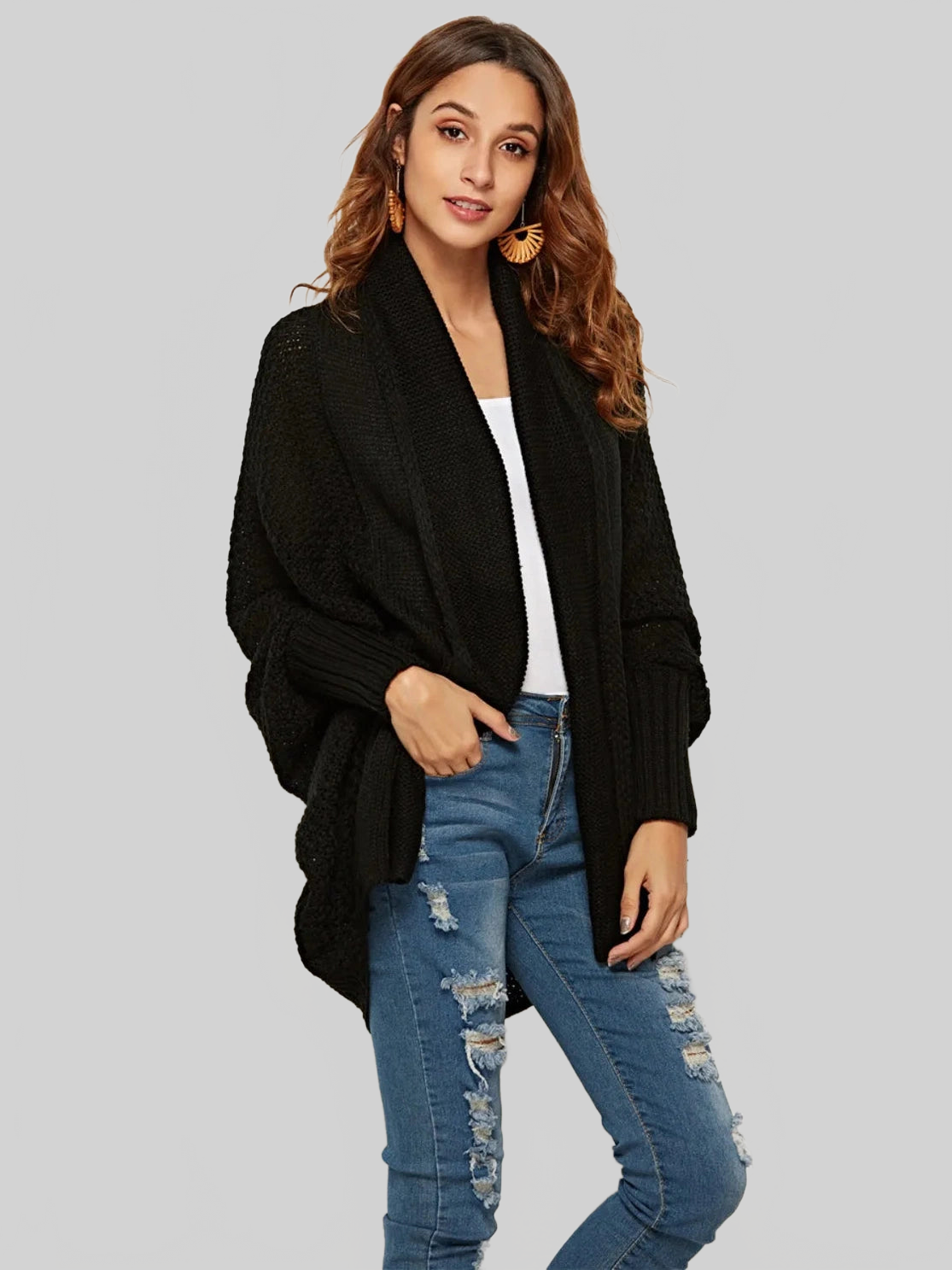 Women Angel Wings Open Front Batwing Sleeve Cardigan nicholesgifts