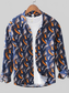Men's Plus Size Printed Button Up Long Sleeve Shirt nicholesgifts