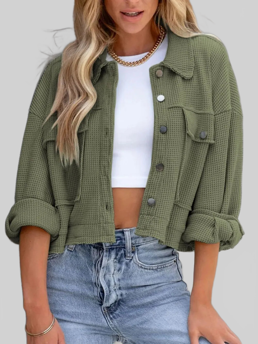 Button Up Long Sleeve Jacket nicholesgifts