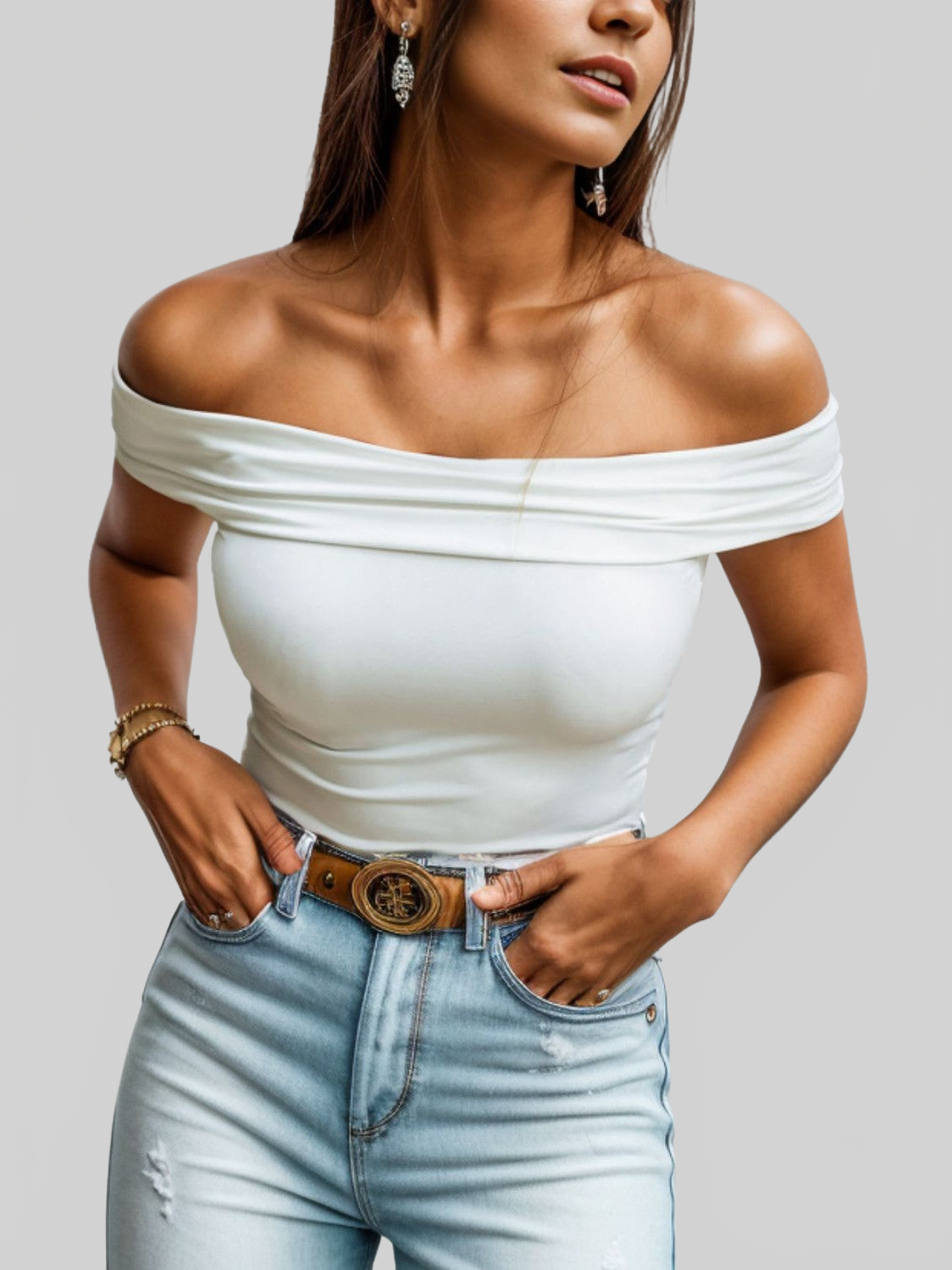 Women Off-Shoulder Short Sleeve Blouse nicholesgifts