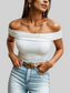Women Off-Shoulder Short Sleeve Blouse nicholesgifts