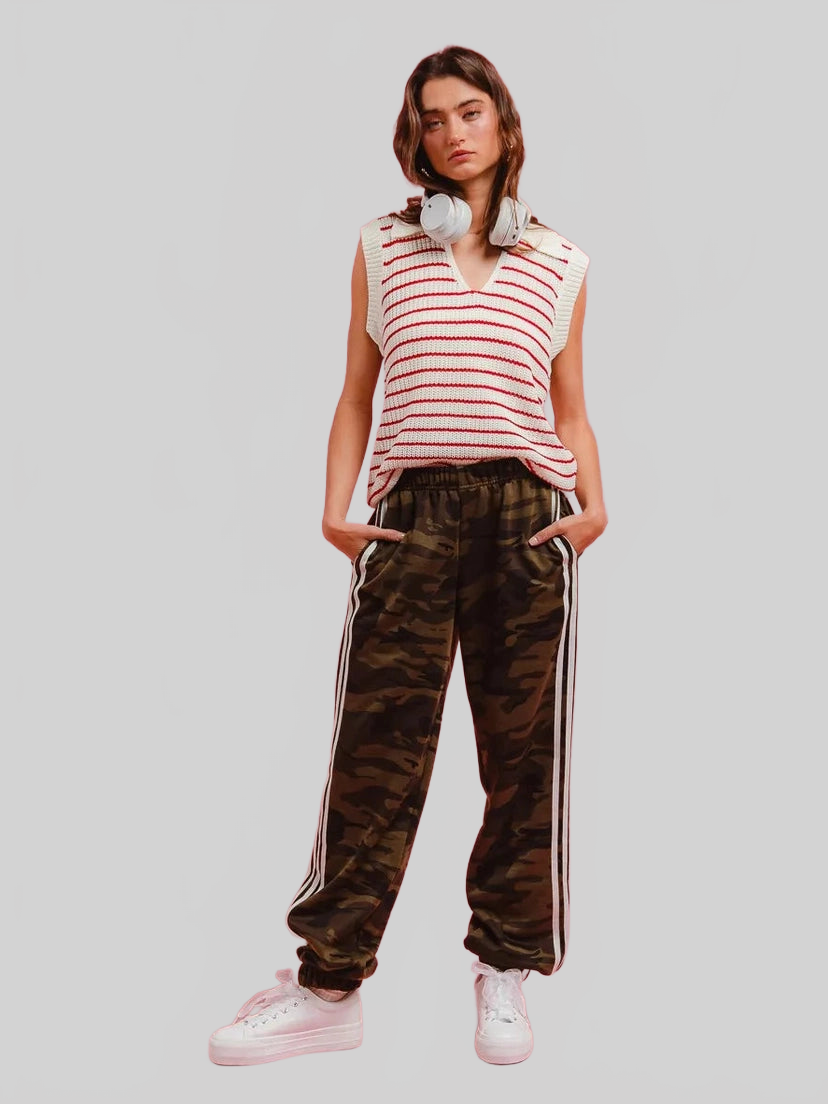 Women BiBi Side Lines Camouflage Track Pants nicholesgifts